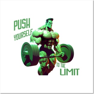 Push Yourself to the Limit, full green. Posters and Art